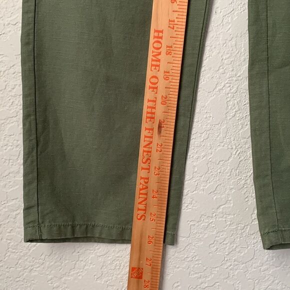 LOFT Marisa Linen Blend Forest Green Women’s Pants Size 6 - Picture 5 of 9